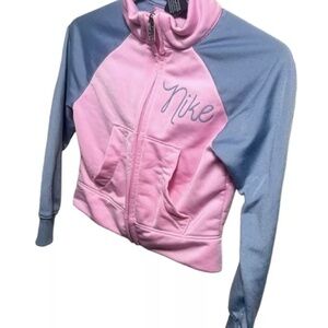 Nike Toddler Girls Track Jacket Full Zip Mock Neck Sportswear Outerwear Pink 2T
